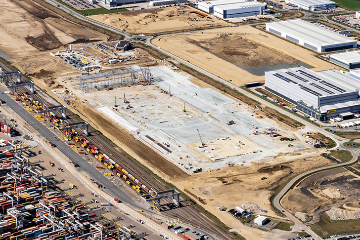 Groundworks under way on a development plot at DP World London Gateway