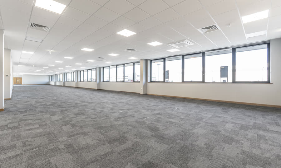 Fitted-out office space within a London Gateway warehouse