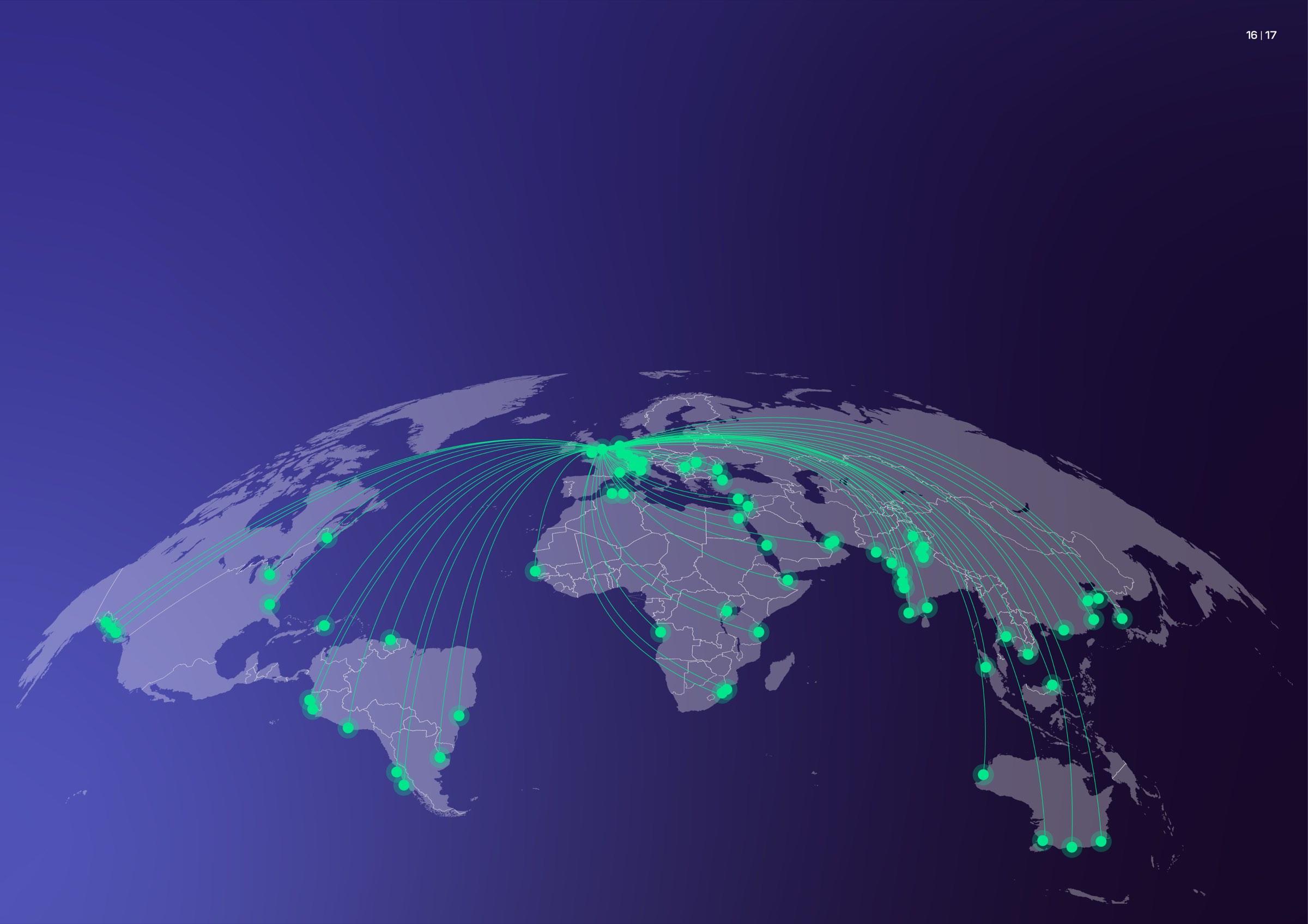 A world map showing the shipping routes connecting DP World London Gateway to global markets
